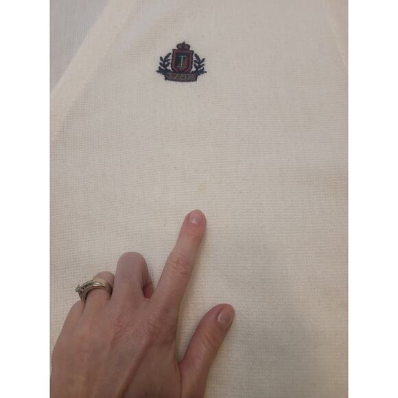 🧶 VTG IZOD 90s Grandpa Cardigan – Men’s XL – Ivory White Knit Sweater –USA Made - Picture 9 of 9